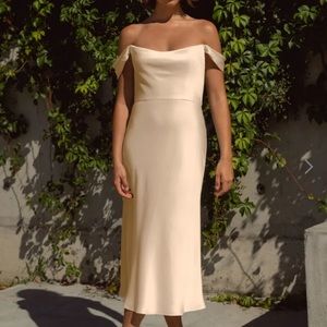 Robe Jenny Yoo 'Gabby' Vert Sapin – Taille 6, Décolleté à Volants, Sans Manches, Neuve Sans étiquettes